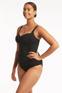 Eco Essentials Twist Front Tankini / Black