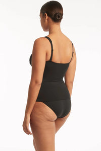 Eco Essentials Twist Front Tankini / Black