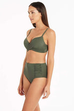 Load image into Gallery viewer, Gathered Side High Waist Pant / Khaki
