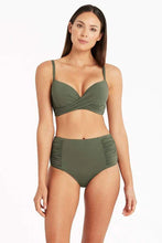 Load image into Gallery viewer, Gathered Side High Waist Pant / Khaki
