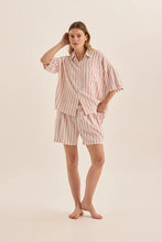 Load image into Gallery viewer, Evie Pink Stripe Linen Short Set
