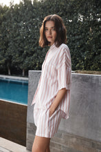 Load image into Gallery viewer, Evie Pink Stripe Linen Short Set
