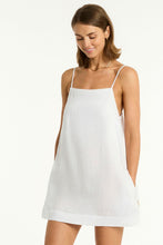 Load image into Gallery viewer, Tidal Linen Shift Short Dress - White
