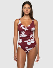 Load image into Gallery viewer, Whispering Allure Louise Multifit Ruched Front One Piece Maroon

