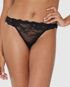 My Fit Lace Thong Black