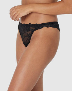 My Fit Lace Thong Black