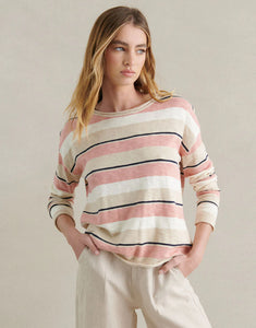 Little Lies Ezra Top - Peach Stripe