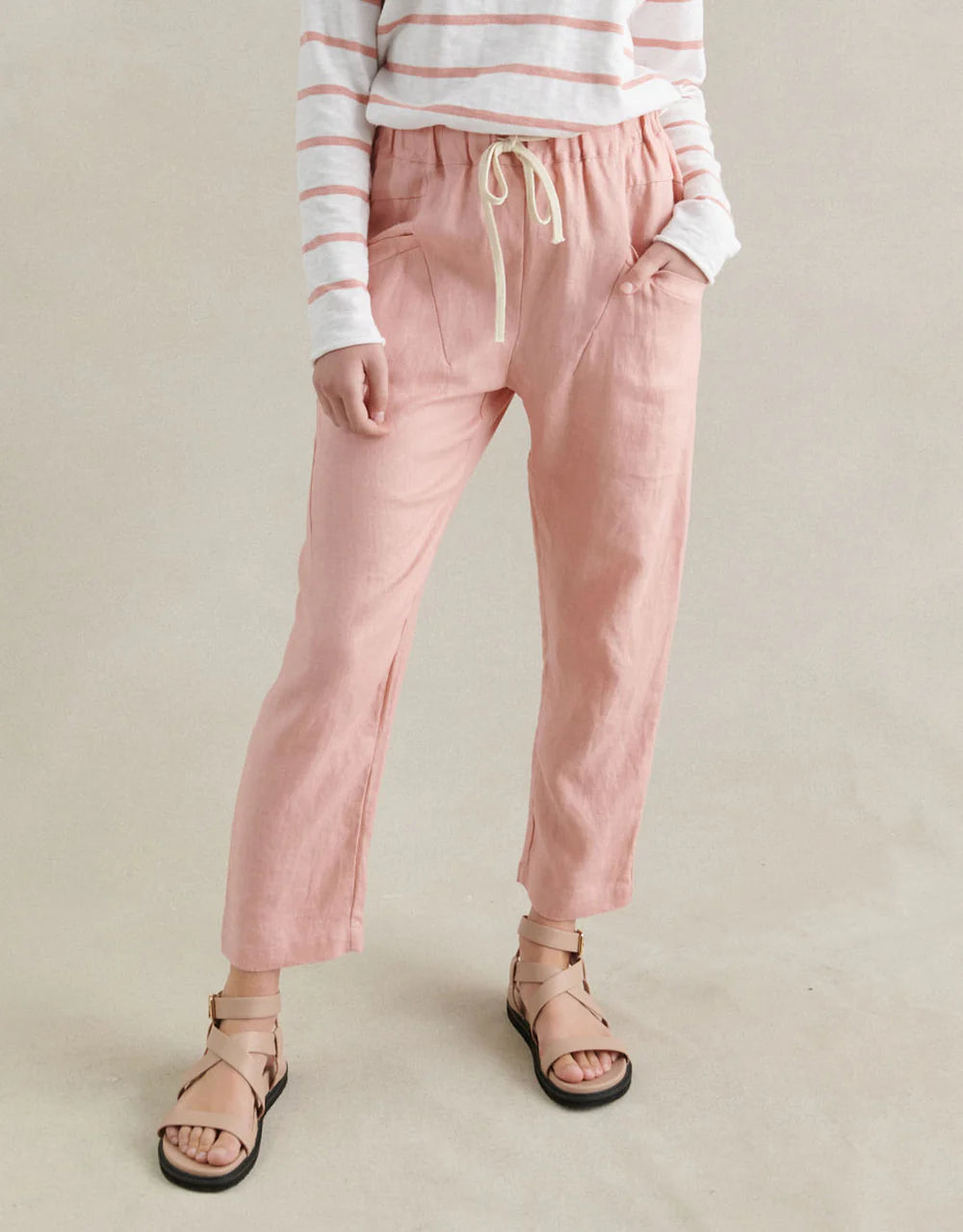 LL Luxe Linen Pants - Peach