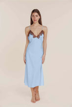 Load image into Gallery viewer, Magnolia Silky Satin Long Gown Blue
