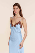 Load image into Gallery viewer, Magnolia Silky Satin Long Gown Blue
