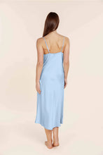 Load image into Gallery viewer, Magnolia Silky Satin Long Gown Blue
