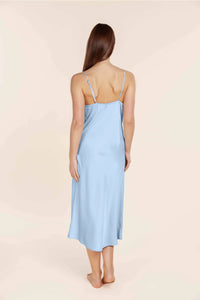Magnolia Silky Satin Long Gown Blue