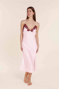 Magnolia Silky Satin Long Gown Pink