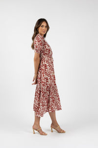 EDEN MAXI DRESS Brick Print