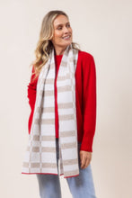 Load image into Gallery viewer, 100% Merino Wool (Cashfeel) Check Scarf - Cream/White
