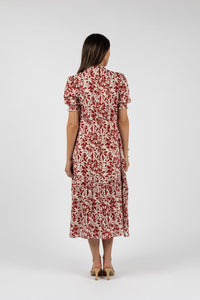 EDEN MAXI DRESS Brick Print