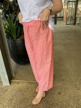 Load image into Gallery viewer, Linen/Visc Elastic Waist Culotte Pant - Tangerine
