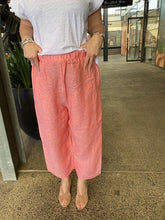 Load image into Gallery viewer, Linen/Visc Elastic Waist Culotte Pant - Tangerine
