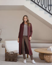 Load image into Gallery viewer, Bamboo Longline Pocket Cardigan - Burgundy

