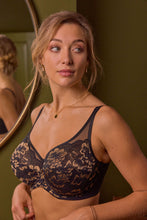 Load image into Gallery viewer, Sabrina High Apex Balconnet Bra - Noir / Vintage Gold
