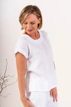 Load image into Gallery viewer, Cap Sleeve Button Back Linen Top
