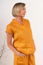 Load image into Gallery viewer, Cap Sleeve Collared Top Marigold
