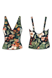 Into The Saltu Delacroix Cross Over Tankini Top Navy