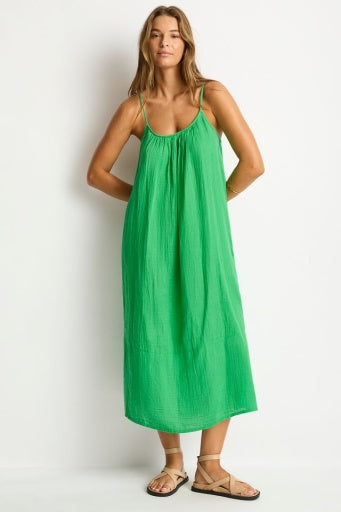 Sunset Tie Back Sundress Kelly Green