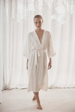 Load image into Gallery viewer, Henrietta Ivory Satin Robe
