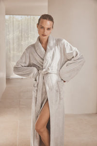 Desire Long Grey Plush Robe