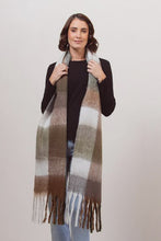 Load image into Gallery viewer, 100% Acrylic Colour Block Scarf Khaki Combo
