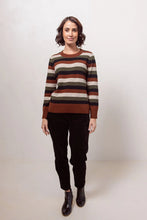 Load image into Gallery viewer, Striped Sweater  Copper Black Combo
