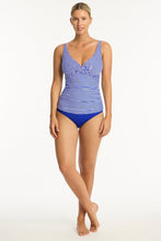 Load image into Gallery viewer, Varsity Cross Front Multifit Singlet Top / Cobalt
