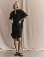 Load image into Gallery viewer, Hettie Linen Shirt Dress - Black
