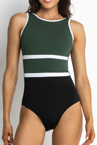 Pool High Neck One Piece - Forest
