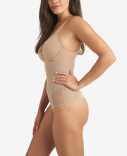 Load image into Gallery viewer, Sheer Shaping Hi Waist Thong / Warm Beige
