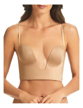 Load image into Gallery viewer, Refined 4 Way Convertible U Plunge Strapless Bustier Nude
