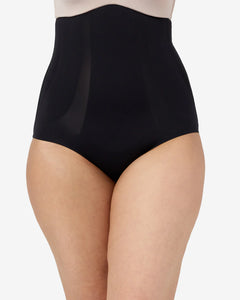 Smooth High Waist Brief With Control Panels / Black