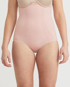 Smooth High Waist Brief With Control Panels / Blush