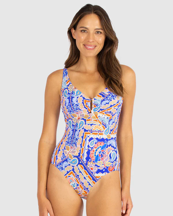 Gypsy D-E Ring Front One Piece Swimwear - Galactic Blue