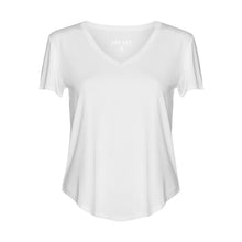 Load image into Gallery viewer, lou lou australia white v neck t shirt bamboo
