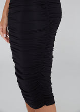 Load image into Gallery viewer, Ross Ruched Bamboo Skirt / Black
