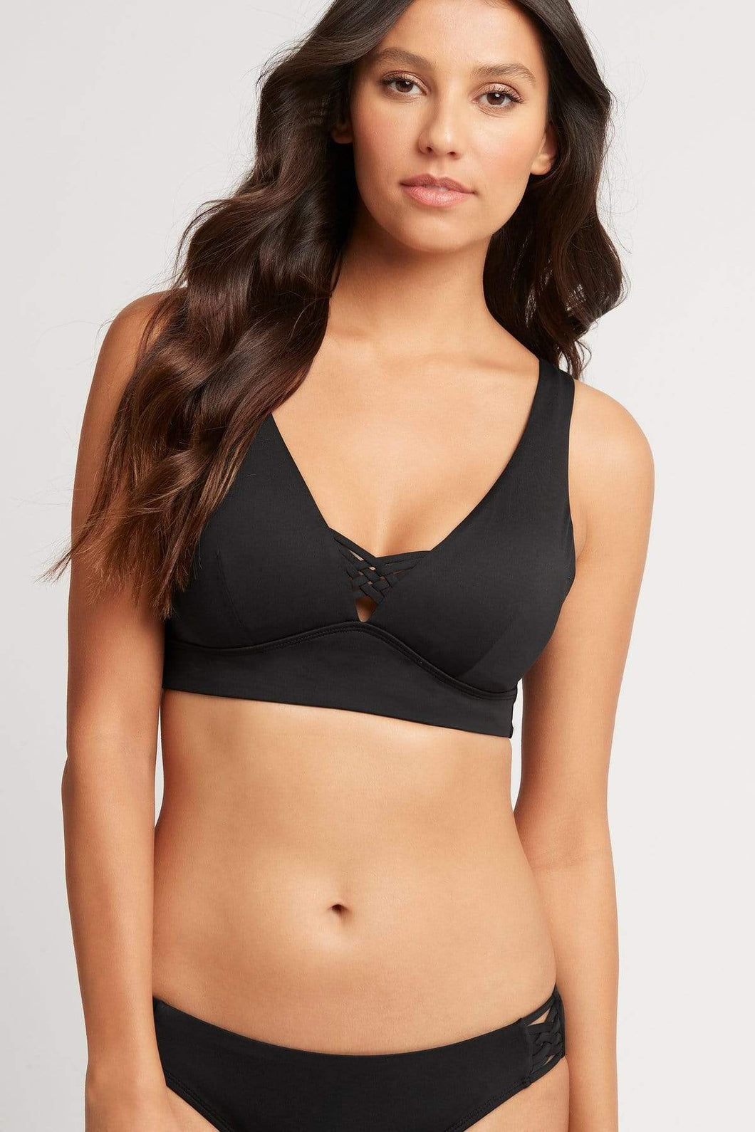 womens sea level black bikini top