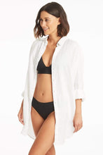 Load image into Gallery viewer, Resort Linen Cover Up / White
